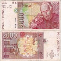 Hiszpania, 2000 Pesetas 1992 (1996) Pick 164