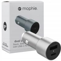 Mophie 30W автомобильное зарядное устройство для смартфона USB-A USB-C для автомобиля