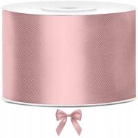 TASIEMKA WSTĄŻKA SATYNOWA JASNY BRUDNY RÓŻ NA KOKARDY DO PREZENTÓW 50MM/25M