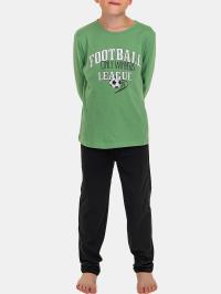 Пижамный комплект для мальчиков с длинными рукавами, футбольный мяч, хлопок 152