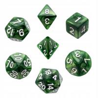 Komplet kości Rebel - Perłowe - Zielone