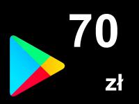 Google Play 70 zł - Kod - Karta Podarunkowa, Android, PrePaid