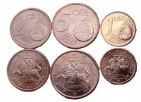 Zestaw Euro Litwa (2017 - 2024) - 1, 2, 5 eurocent (3 monety)