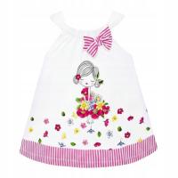Bluzka dla dziewczynki MAYORAL tunika bawełniana na ramiączkach biała r. 68