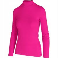 Półgolf Damski Cienki Elastyczny Sweter Koszulka Bawełniana amarant