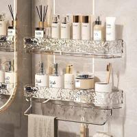 Набор полупрозрачных полок 2шт с крючками и вешалкой для рук