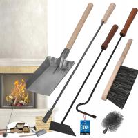 ZESTAW DO CZYSZCZENIA KOMINKA PIECA KOTŁA AKCESORIA 6CZ NARZĘDZIA KOMINKOWE