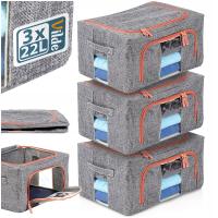 3x Pokrowiec ORGANIZER torba na pościel koce ubrania odzież 40x30x20cm 22L