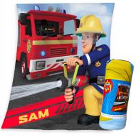 STRAŻAK SAM Koc polarowy Pled 130X160 Duży ciepły dla dziecka Przedszkola