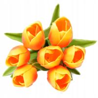 Bukiet tulipany z pianki 7szt ŻÓŁTO-POMARAŃCZOWY