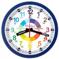 Zegar Ścienny dla dzieci. Cichy Analogowy Czas Nauczyciel z Ćwiczeniami.