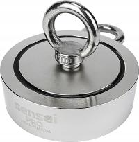 Неодимовый магнит 350 кг / Ø94 мм с боковым держателем, N52 сильный двухсторонний