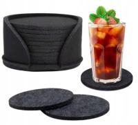 PODKŁADKA PODSTAWKA POD KUBEK szklankę filcowa ze Stojakiem ZESTAW 10 Sztuk