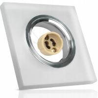 OCZKO SUFITOWE SZKLANA OPRAWA HALOGENOWA MAT SZKŁO SZRON KWADRAT LED GU10