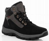 9108 CZARNE OCIEPLANE TRAPERY TREKKINGOWE MĘSKIE