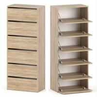 Шкаф Для Обуви Высокий Sonoma 6 Полок Модульный Без Сиденья Стеллаж Для Хранения