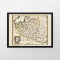 Stara mapa - Polska - John Gibson 1753 - 50x40