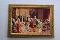 Картина гобелен в золотой раме 108x78cm французский праздник-картина ткань