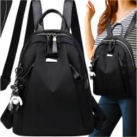 Водонепроницаемый вместительный черный женский рюкзак городской брелок для работы в школе