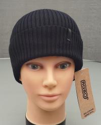 Czapka zimowa męska czarna 100% WEŁNA MERINO Thorin HIT