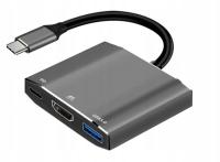 Adapter hub przejściówka USB 3.0 HDMI 4K 60Hz USB-C 100W 5A Power Delivery