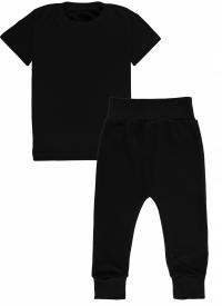 Czarny komplet dziecięcy koszulka, spodnie bawełniane rozmiar 110/116 IDRUK