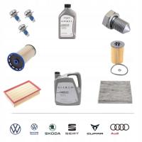 ОБЗОРНЫЙ ПАКЕТ ФИЛЬТРОВ ВМЕСТЕ С МОТОРНЫМ МАСЛОМ. SEAT LEON 1,6 TDI / 2,0 TDI