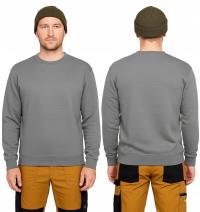 BLUZA ROBOCZA MĘSKA SPORTOWA BAWEŁNIANA DRESOWA CIEPŁA BEZ KAPTURA SZARA