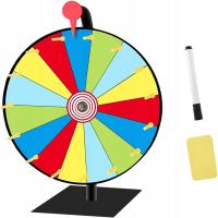 OKRĄGŁY TALERZ OBROTOWY KOŁO FORTUNY PISAKIEM SUCHOŚCIERALNYM GRA PLANSZOWA