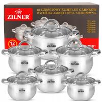 НАБОР КАСТРЮЛЬ ИЗ НЕРЖАВЕЮЩЕЙ СТАЛИ 12 ELE ZILNER