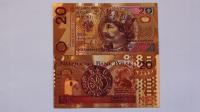 20 ZŁOTYCH - CHROBRY - banknot pozłacany+ kolor