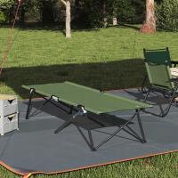 Składane Łóżko Słoneczne z Torbą Transportową w Kolorze Oliwkowym z Tkaniny