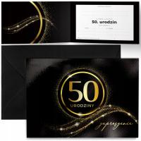Приглашения на 50-й день рождения вспышка черные конверты