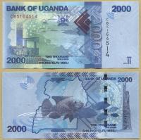 --UGANDA 2000 SHILLINGS 2017 CB P50d UNC ryby