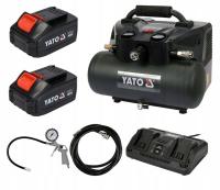 Kompresor akumulatorowy 2 x Aku 3Ah bezolejowy 6 l 8 bar Yato YT-23241
