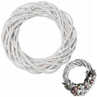 WIANEK WIKLINOWY OZDOBY ŚWIĄTECZNE ŚWIĄTECZNY STROIK DRZWI BIAŁY DIY 30cm