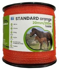 Taśma pomarańczowa do pastucha elektrycznego 2 cm 200 metrów dla koni koń