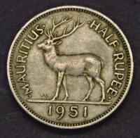 Mauritius - 1/2 rupee 1951