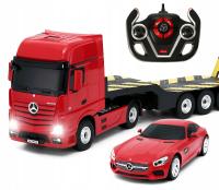 Управляемый автомобиль авто RC грузовик эвакуатор MERCEDES 2in1 ACTROS AMG GT