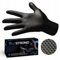 Rękawice jednorazowe nitrylowe Velo STRONG BLACK bezpudrowe 50 szt.