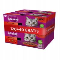ZESTAW 4X KARMA MOKRA WHISKAS KLASYCZNE POSIŁKI W SOSIE SASZETKI 40X85G
