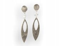 Клипсы для ушей висячие длинные серебряные