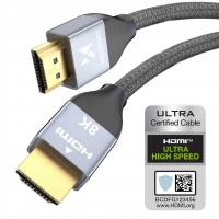 KABEL PRZEWÓD HDMI 2.1 PRZYŁĄCZE HDMI AUDIO WIDEO 8K 4K 48 Gbps eARC HDR 1m