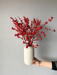 Ilex Ostrokrzew Czerwony Żywa Gałązka Dekoracja Boże Narodzenie 60cm 5szt.