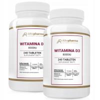 Witamina D3 8000 IU Z LANOLINY NASTRÓJ ODPORNOŚĆ KOŚCI ZĘBY 480 tabletek