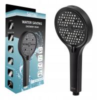 Słuchawka prysznicowa CZARNA wielofunkcyjna 6 trybów OSZCZĘDNA ANTI-CALC
