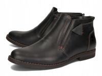 Мужские ботинки зимние ботинки на молнии кожа 251 черный