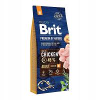 Brit Premium By Nature сухой корм с курицей для собак средних пород 15 кг