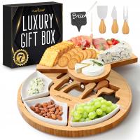 DESKA DO SERÓW PRZYSTAWEK PRZEKĄSEK BAMBUSOWA AKCESORIA NUTRICHEF 33 CM