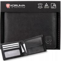 Маленький мужской RFID противоугонный кожаный кошелек для кредитных карт KORUMA